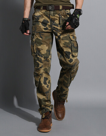 秋季新品丛林迷彩裤男长裤多口袋工装裤宽松军裤户外军装军旅 m迷彩