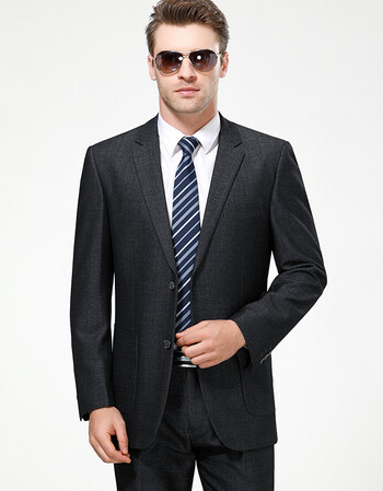 花公子新款中年男士西服套装两件套职业商务正装礼服西装男 单套可