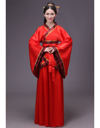 新款汉服女装曲裾表演服古装成人礼交领汉元素古风毕业班服演出服 全