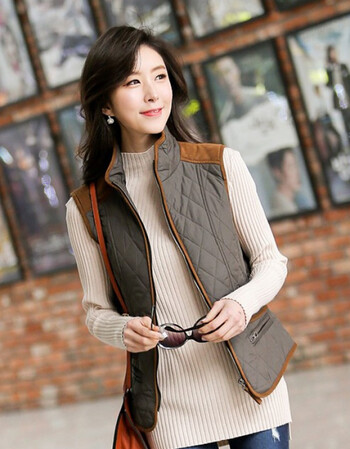 马甲女 棉马夹立领短款坎肩修身女式背心 灰色 定制5xl码