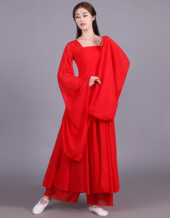 女广袖流仙裙演出仙女服装中国舞凉凉表演jll 42号红色广袖 xxs