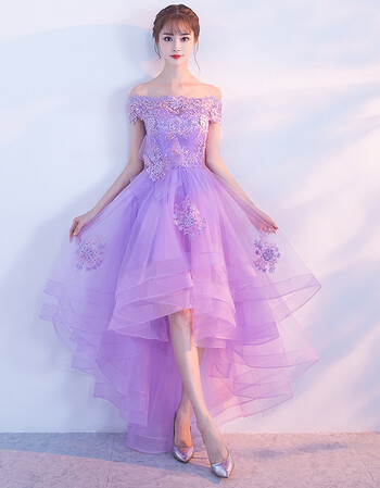 2017新款伴娘服冬宴会前短后长紫色姐妹裙韩版优雅女公主小晚礼服 浅