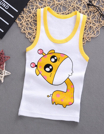夏装新款儿童卡通背心 男童女童背心吊带 背心长颈鹿 90cm
