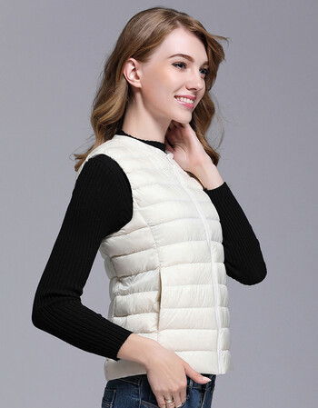 反季清仓新款羽绒马甲女春秋冬短款超轻薄圆领内穿保暖羽绒服背心908