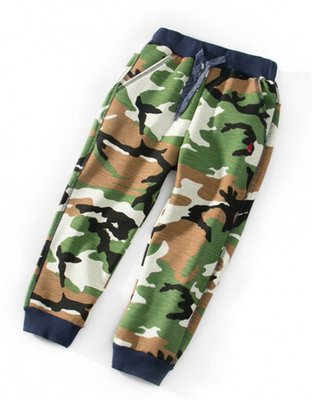 儿童迷彩运动裤宝宝纯棉春秋款长裤男童休闲裤中大童童裤 超柔绒卫裤