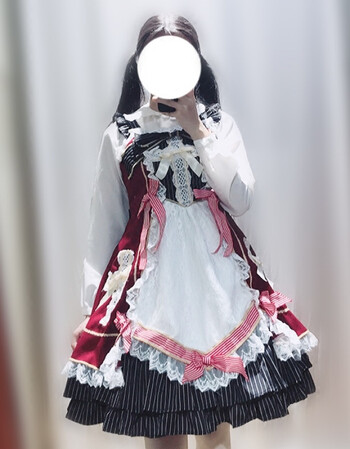 baby 药箱 lolita jsk吊带连衣裙日系软妹一字领小飞袖小洋装 抹茶色