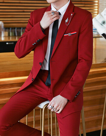 两件套红色(送领带 领结 衬衫 皮带) xxxl34