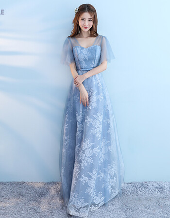 款2017新款秋冬季年会晚礼服姐妹服姐妹团伴娘礼服女长裙 968蓝色a款