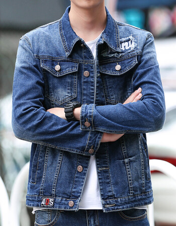 919款2017春秋装新款牛仔外套男士弹力修身休闲夹克男牛仔衣服休闲