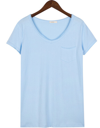 狼中花韩版夏装短袖t恤女宽松纯色上衣大码体恤女士打底衫 冰蓝色 3xl