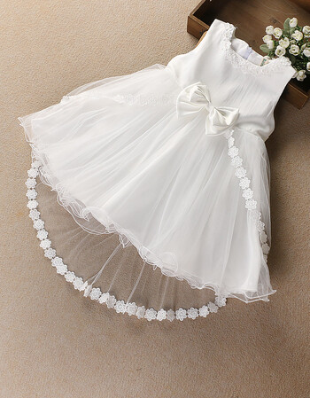 女童裙夏装礼服裙连衣裙中小童儿童宝宝白色花童裙燕尾裙 白色 h806