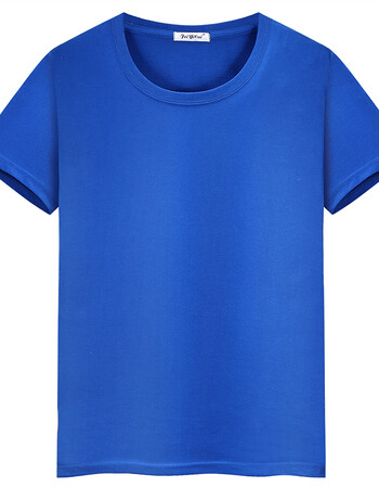 t恤来图定制班服印图照片男广告衫圆领文化衫短袖diy服装制做 宝蓝色