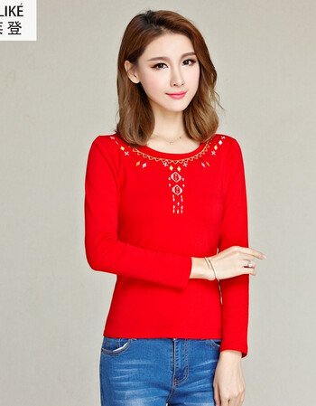 古莱登2018春季新款广场舞服装上衣长袖纯棉民族风刺绣花舞蹈服跳舞衣