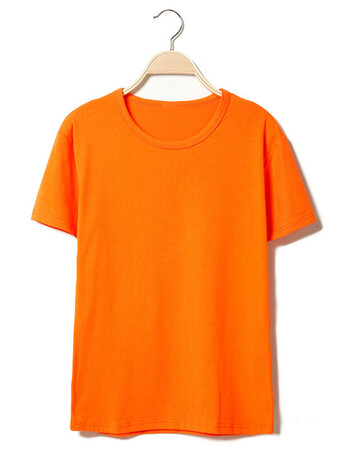 墨麒麟t恤男青年时尚休闲百搭宽松体恤短袖沙滩上衣学生班服 橙色 xl