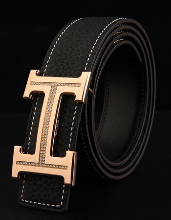 男装 真皮皮衣 古莱登(godlike) 纯牛皮腰带字母男女士h扣平滑扣青年