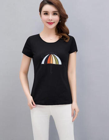 维纳夏装大码女装短袖t恤加肥加大码宽松棉t莱卡棉半袖衫运动休闲汗衫