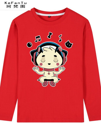 珂樊图卡通可爱狗狗图案生肖狗年本命年男士长袖棉t恤春秋款宽松衣服