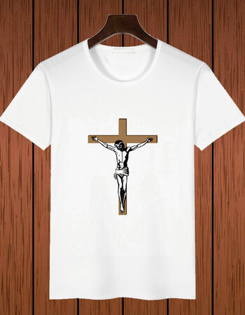 jesus耶稣基督教短袖t恤耶稣爱你宗教衣服阿门十字架半袖衫男 4#耶稣