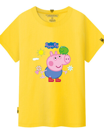 小猪佩奇衣服女学生男体恤卡通乔治佩琪小猪佩奇短袖t恤 黄色乔治 m