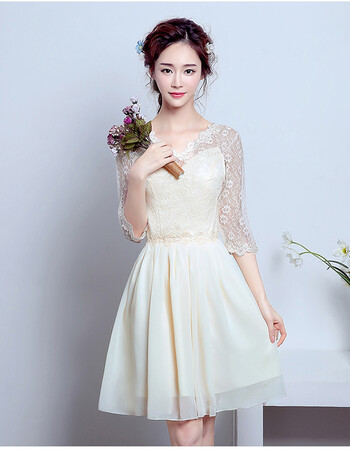 伴娘服短款新款2017秋冬季伴娘礼服短款姐妹团伴娘裙礼服姐妹团 香槟b