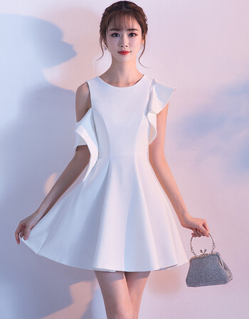 2018新款宴会小礼服短裙名媛高贵优雅连衣裙晚礼服女新款显瘦短款白色