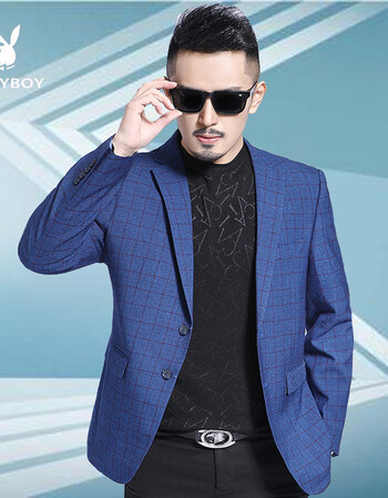 春秋男小西装商务套装西服上衣45外套30中年40岁50爸爸35 深蓝色 170