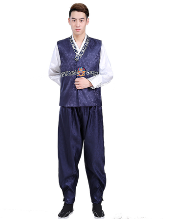 传统韩服男朝鲜族服装男演出服大长今服饰朝鲜族舞蹈服装男士韩服