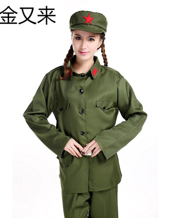 绿军装解放服饰演出服装表演写真摄影65式老军装女 军绿色 160
