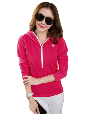 新款长袖卫衣上衣裤子运动休闲套装运动服女装外套两件套k8435 玫红色