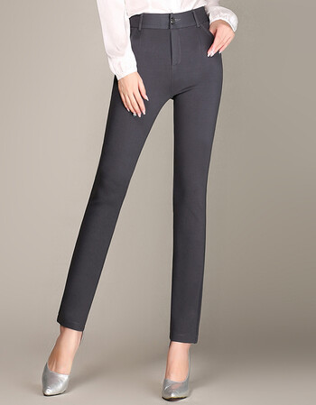 派尼美特春秋冬季休闲紧身小脚西装裤铅笔女士松紧高腰2017新款加大码