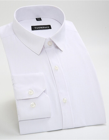 商务正装新郎结婚礼服袖钉修身村衫大码袖扣衬衣寸 白色小领常规袖口