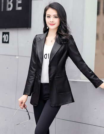 2018春秋新款黑色皮衣女短款韩版宽松机车女士小皮衣皮夹克外套 黑色