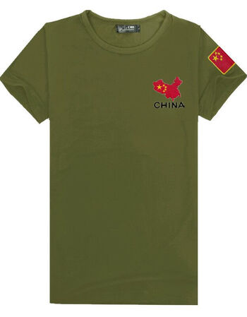 特警服武警t恤男士夏季军装修身鸡心领短袖t恤 特种兵t桖军迷v领男大