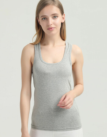 背心女夏季吊带白色工字纯棉质运动打底外穿女士内搭内衣女 1件麻灰