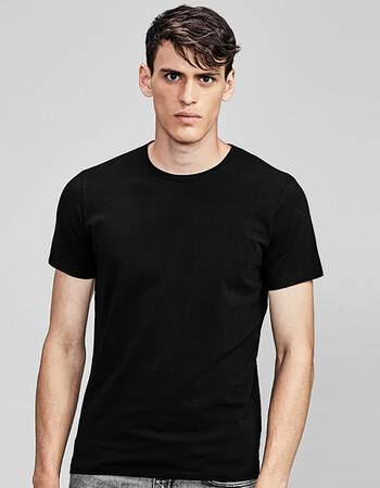 t恤纯棉圆领半袖上衣服夏季潮韩版男装学生体恤纯色个性打底衫 黑色