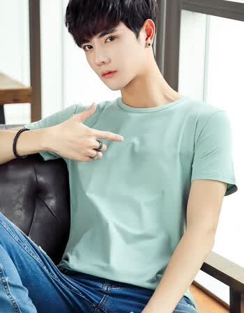 轩斯顿青少年夏装打底衫初中学生短袖t恤16岁纯色男孩潮流下天t血男神