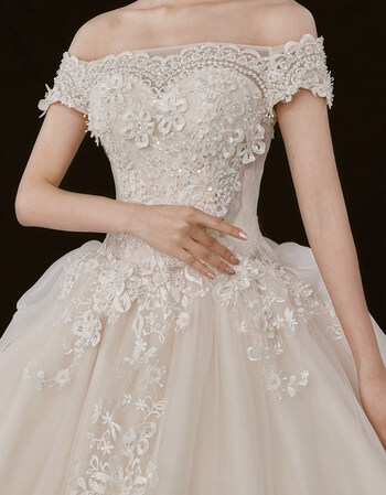 一字肩婚纱2018新款欧美宫廷礼服齐地加厚抹胸显瘦才拖尾春季 齐地款