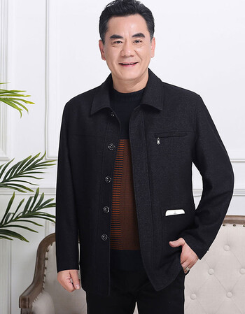 老人秋装外套男60-70岁春秋季80中老年人上衣服装爷爷夹克衫爸爸 slp