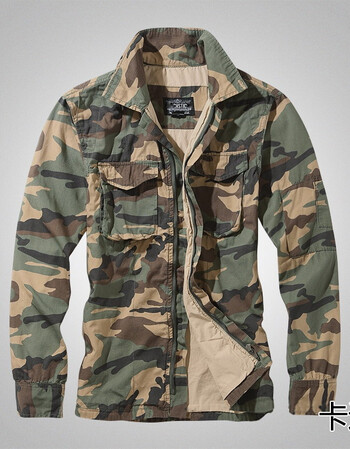 春装迷彩外套男有大码工装夹克迷彩服户外军服军装直筒修身迷彩衣 卡