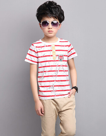 14夏季男孩衣服10大童15童装13岁12 米z标红色 130cm(130cm(建议身高