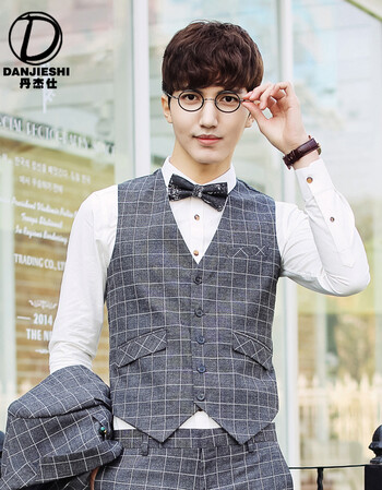 丹杰仕(danjieshe)2015秋冬新款马甲男气质修身背心新郎伴郎马甲a147