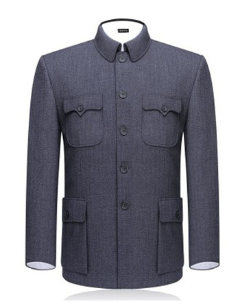 夏季薄款单层中老年中山装男外套上衣老年人夏装外套爷爷装中山服