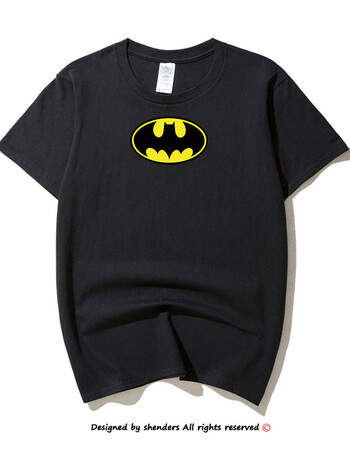 蝙蝠侠t恤 超英雄batman短袖宽松圆领纯棉 美剧周边短袖夏装 xc黑色 l