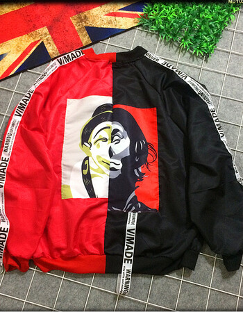 服男春秋韩版学生bf宽松新款刺绣学生短款夹克男女外套潮 小丑外套