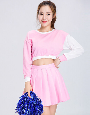 宇宙少女打歌服韩舞演出服女套装学生青春宽松啦啦操舞蹈服装fz 粉上