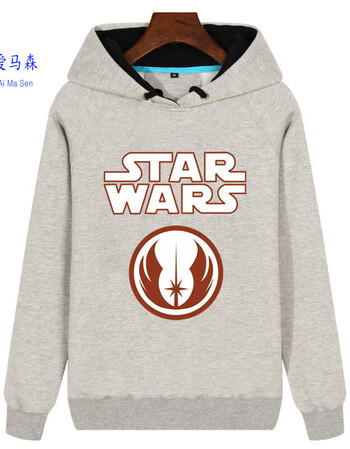 男机器人bb8美剧周边星球大战starwars秋冬款加绒连帽套头卫衣衣服新