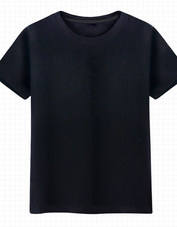 纯色t恤 男女青少年学生情侣宽松休闲纯色纯棉圆领短袖t恤 黑色 xxxl