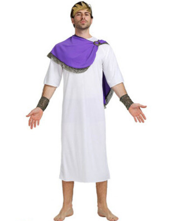 紫希腊 参议政会员年会舞会cosplay古希腊服装武士战神男派对