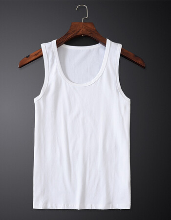 男士背心纯棉莫代尔青年修身型透气打底白汗衫紧身弹力运动背心男