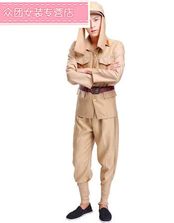 日本兵演出服大佐小鬼子服装汉奸演出服游击队八路表演服装zly 游击队